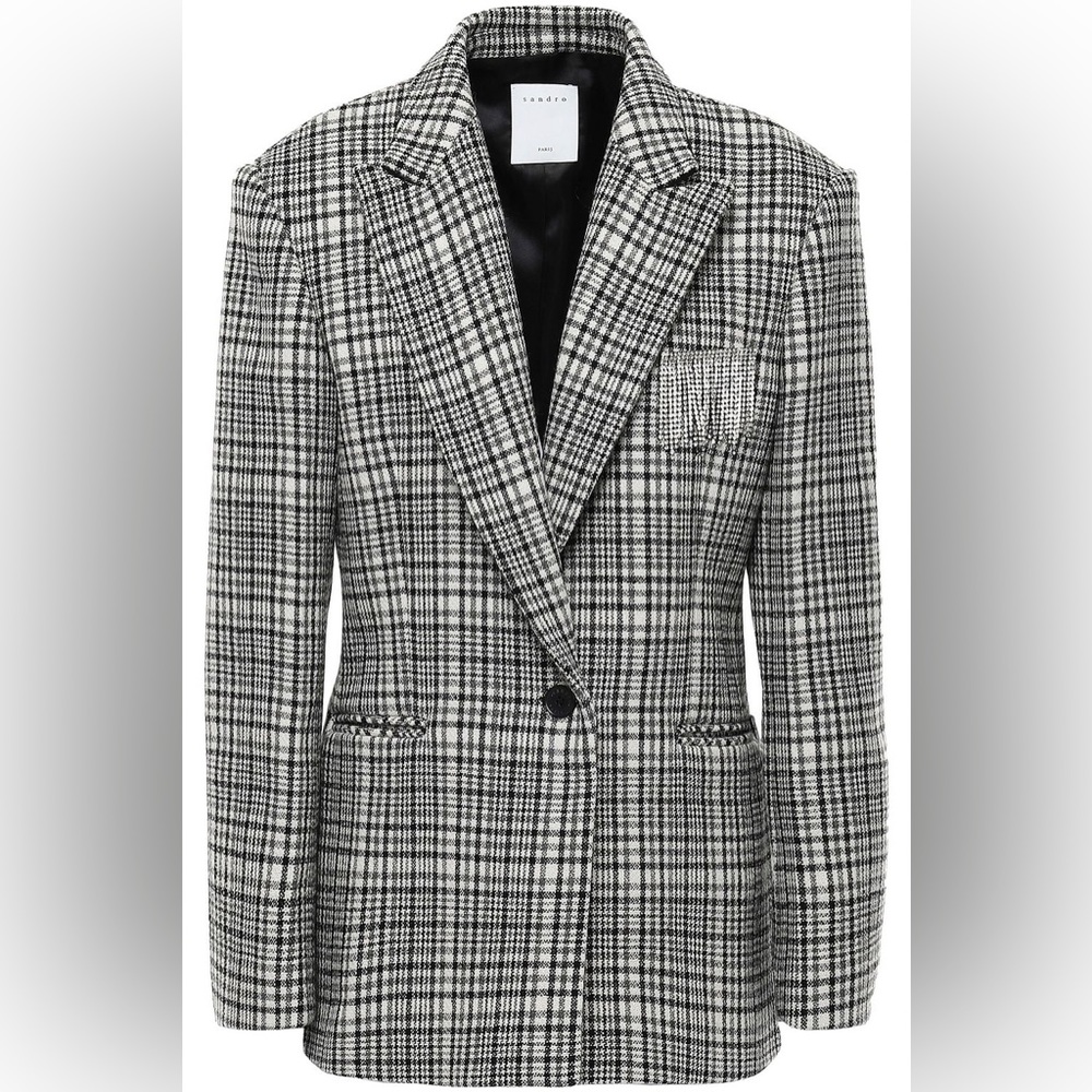 Sandro Embellished wool-blend blazer